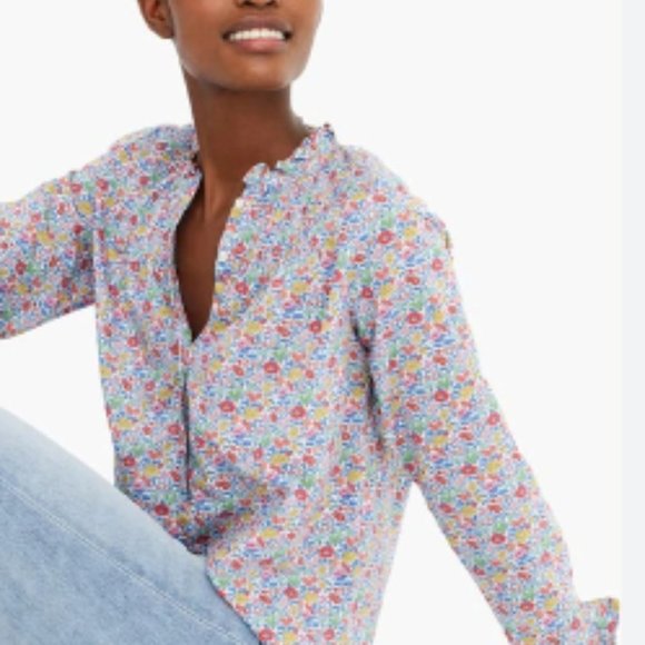 J. Crew Tops - J. Crew Ruffle Classic Popover Shirt Liberty London Favourite Flowers